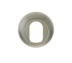 Frelan Hardware Oval Profile Bevelled Escutcheon, Satin Nickel