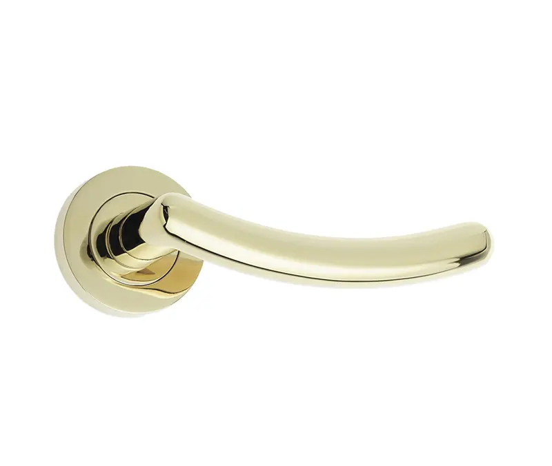 Mailand Door Handle On Rose Pvd Brass