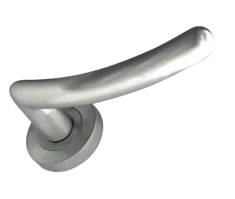 Mailand Door Handle On Rose Satin Chrome