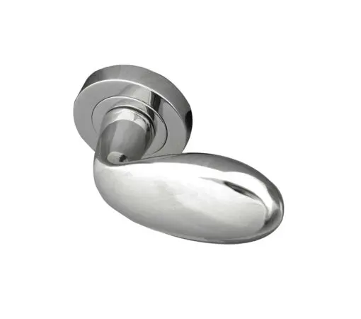 Frelan Hardware Paja Club Door Handles On Round Rose, Polished Chrome (Sold In Pairs)