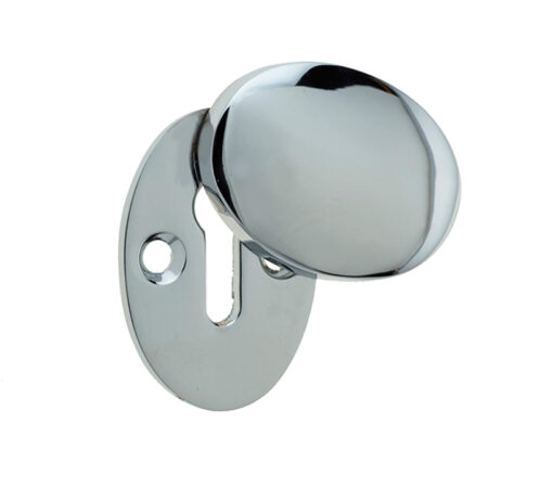 Frelan Hardware Standard Profile Oval Covered Escutcheon, Polished Chrome