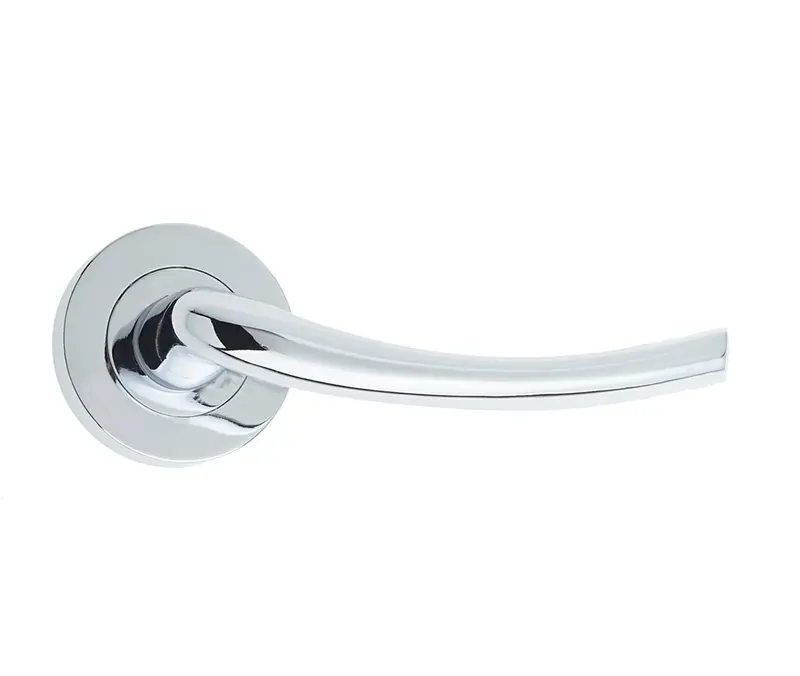 Opal Door Handle On Rose Polished Chrome