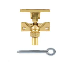 Frelan Hardware Lockable Brighton Sash Window Fastener, Polished Brass