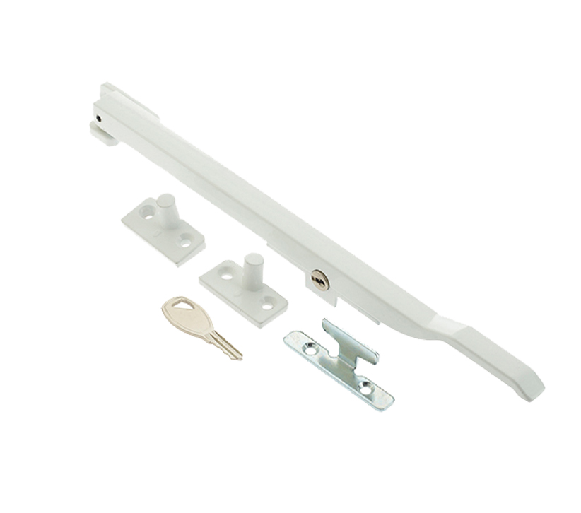 Frelan Hardware Lockable Casement Window Stay (10"), White