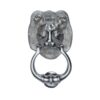 Heritage Brass Lion Head Door Knocker, Satin Chrome