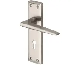 Heritage Brass Kendal Door Handles On Backplate, Satin Nickel (Sold In Pairs)