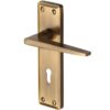 Heritage Brass Kendal Door Handles On Backplate, Antique Brass - (Sold In Pairs)