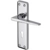 Heritage Brass Kendal Door Handles On Backplate, Polished Chrome (Sold In Pairs)