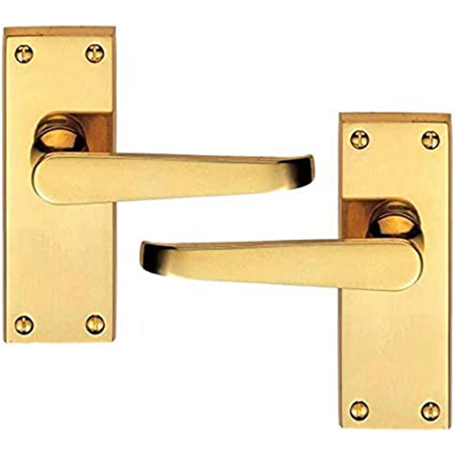 Lever Latch Door Handle (Straight) - 120x40mm - Polished Brass Finish