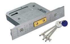 Eurospec Architectural 3 Lever Dead Locks, Silver Or Brass Finish