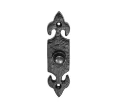 Ludlow Foundries Fleur De Lys Bell Push, Black Antique