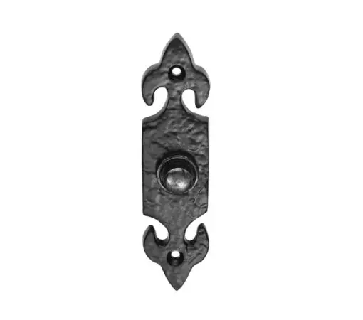 Ludlow Foundries Fleur De Lys Bell Push, Black Antique