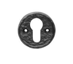 Ludlow Foundries Euro Profile Round Escutcheon, Black Antique