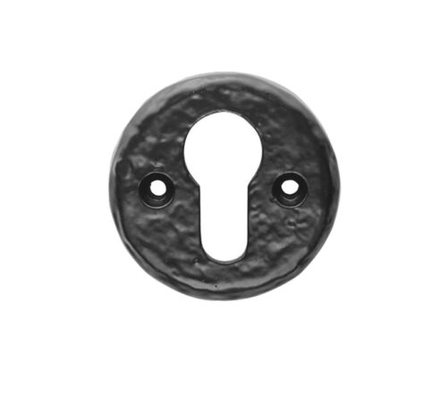 Ludlow Foundries Euro Profile Round Escutcheon, Black Antique