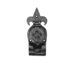 Ludlow Foundries Fleur De Lys Rim Cylinder Pull, Black Antique