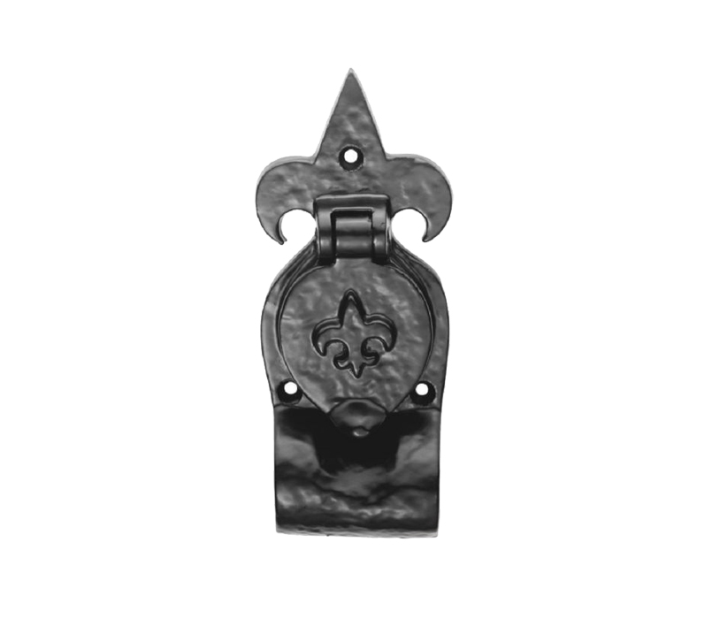 Ludlow Foundries Fleur De Lys Rim Cylinder Pull, Black Antique