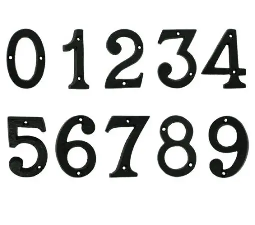 Door Numbers (0-9) - Black Antique Finish