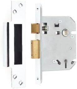 IRONMONGERY SOLUTIONS Lock Pack of Door Handle in Polished Chrome Finish
