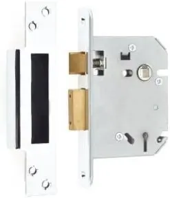 IRONMONGERY SOLUTIONS Lock Pack of Door Handle in Polished Chrome Finish