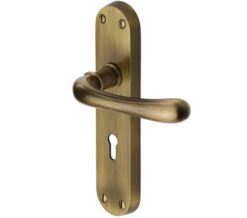 Heritage Brass Luna Antique Brass Door Handles (Sold In Pairs)