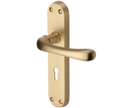 Heritage Brass Luna Satin Brass Door Handles (Sold In Pairs)