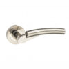 Mediterranean Messina Lever Door Handle on Round Rose - Satin Nickel/Polished Nickel