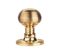 Manital Queen Anne Mortice Door Knob, Polished Brass (Sold In Pairs)