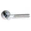 Mediterranean Tunis Lever Door Handle on Round Rose - Satin Nickel/Polished Chrome