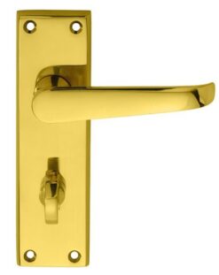 Carlisle Brass M30WC Victorian Lever On Backplate - Bathroom 57mm C/C Polished Brass