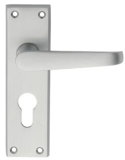 Carlisle Brass M30YSC Victorian Lever On Backplate - Lock Euro Profile 47.5mm C/C Satin Chrome