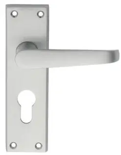 Carlisle Brass M30YSC Victorian Lever On Backplate - Lock Euro Profile 47.5mm C/C Satin Chrome