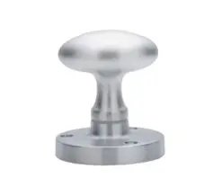 Manital Victorian Oval Mortice Door Knob, Satin Chrome (Sold In Pairs)
