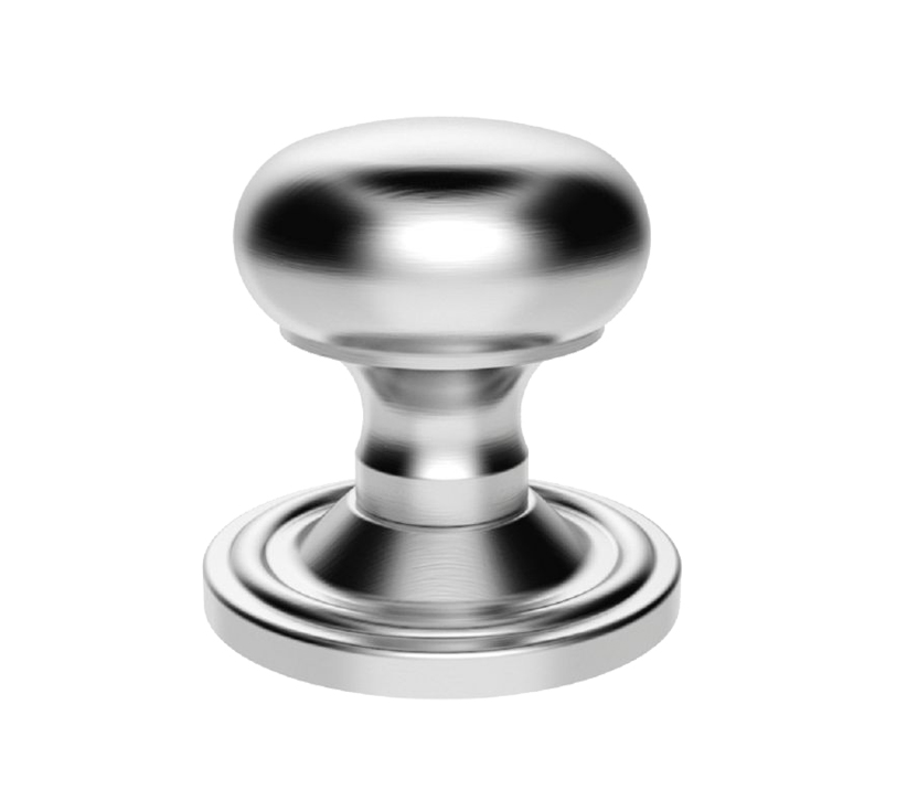 Manital Victorian Mushroom Unsprung Mortice Door Knob (Concealed Fixed), Satin Chrome (Sold In Pairs)