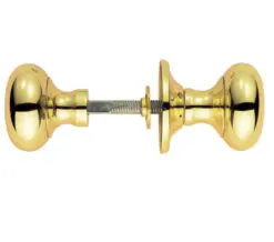 Manital Victorian Small Mushroom 56Mm Diameter Base Rim Door Knobs, Polished Brass (Sold In Pairs)