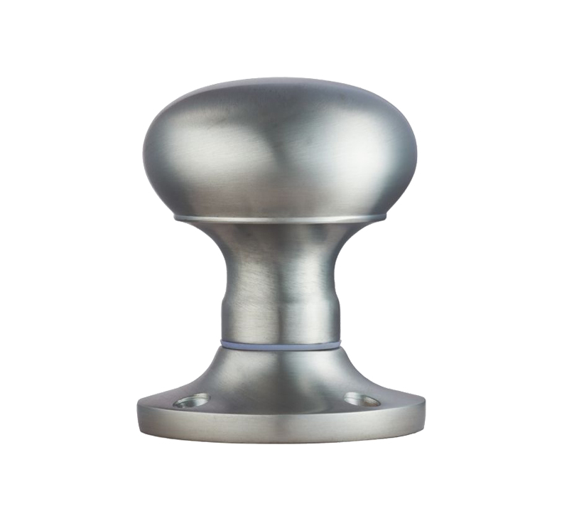 Manital Victorian Mushroom 56Mm Diameter Base Unsprung Mortice Door Knob (Face Fixed), Satin Chrome (Sold In Pairs)