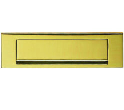 Plain Gravity Flap Letter Plate (270Mm X 72Mm), Polished Brass