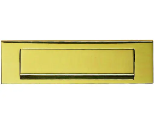 Plain Gravity Flap Letter Plate (270Mm X 72Mm), Polished Brass