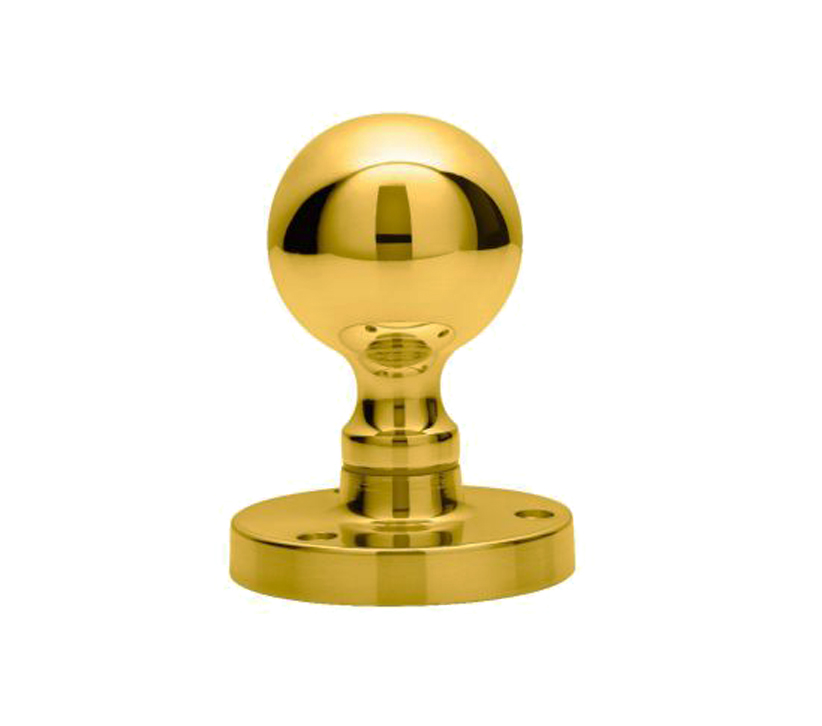 Manital Victorian Ball Mortice Door Knob, Polished Brass (Sold In Pairs)