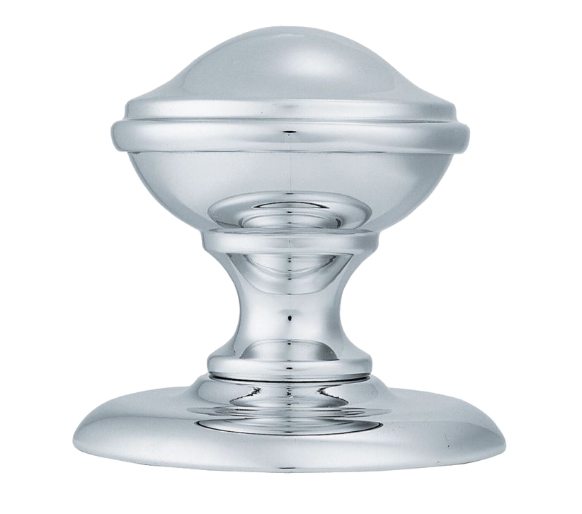 Round Centre Door Knob, Polished Chrome