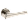 Mediterranean Corsica Lever Door Handle on Round Rose - Satin Nickel