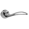 Mediterranean Ancon Lever Door Handle on Round Rose - Polished Chrome