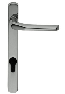 Straight Narrow Plate, 92Mm C/C, Euro Lock, Polished Chrome Door Handles (Sold In Pairs)