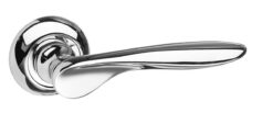 Mediterranean Malta Lever Door Handle on Round "C" Rose - Polished Chrome