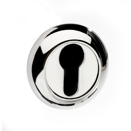 Mediterranean Euro Escutcheons on Round "C" Rose - Polished Chrome