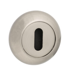 Mediterranean Key Escutcheons on Round "C" Rose - Satin Nickel