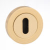 Mediterranean Key Escutcheons on Round Rose - Polished Brass