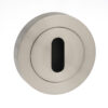 Mediterranean Key Escutcheons on Round Rose - Satin Nickel