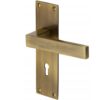 Heritage Brass Metro Low Profile Antique Brass Door Handles - (Sold In Pairs)