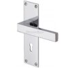 Heritage Brass Metro Low Profile Polished Chrome Door Handles On Backplate (Sold In Pairs)