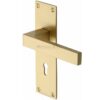 Heritage Brass Metro Low Profile Satin Brass Door Handles (Sold In Pairs)